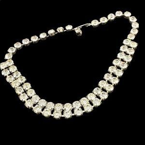 Stunning vintage rhinestone choker/necklace perfect for strapless gown 14”
